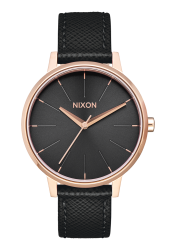 Nixon Kensington Leather Women's Watch - Rose Gold Black