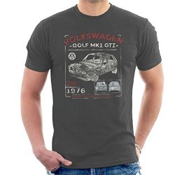Volkswagen Golf MK1 GTI Owners Workshop Manual Men's T-Shirt Charcoal