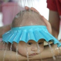 Adjustable Eva Soft Baby Shampoo Shower Cap - Blue