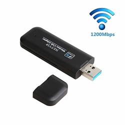 NETVIP AC1200 Wireless USB Wifi Adapter Dual Band 5.8G 867MBPS+2.4G 300MBPS Wifi Dongle Complies With 802.11 Ac b g n Perfect For Desktop Laptop PC Support Windows & Ubuntu Linux