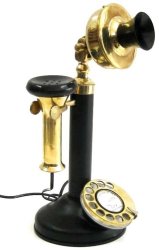 Top-grade Casablanca Style Rotary Dial Candle Phone In Black Lacquered Brass