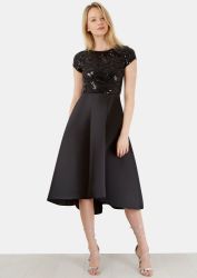 Closet London Black Sequin Top Dress