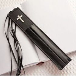 Bible Bookmark With Two Pen Holders In Black