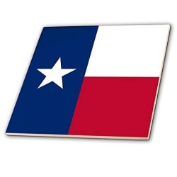 3DROSE CT_158447_1 Flag Of Texas Tx-us American United State Of America Usa-blue Red White-the Lone Star Flag-ceramic Tile 4-INCH