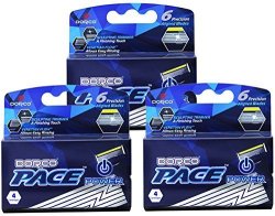 Dorco Pace 6 Plus Power - Six Blade Power Razor System With Trimmer - 12 Cartridges No Handle