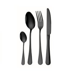 Stainless Steel Black Cutlery Set 24 Piece