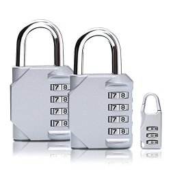 Ttrwin Combination Lock 4 Digit Combination Padlock Set Metal And Plated Steel Material For School Employee Gym Or Sports Locker Case Toolbox Fence Hasp