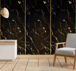 Marble Texture Black Gold Living Room Wallpaper