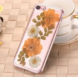 IPHONE7 Plus Aromatic Real Flower Shell Pressed Potpourri Dried Blossom Petals Bouquets Soft Transparent Clear Cover Omorro Newest Ultralight Silm Tpu Protection Case For