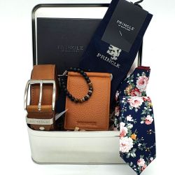 Gents Accessory Gift Set -navy tan 36