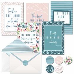4X6 Blank Christian Greetings Bible Verse Scripture Cards With Envelopes And Matching Stickers Boxed Set Of 20 Religious Inspirational Cards In 5 Unique Designs By Nora's Nursery