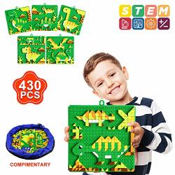 Insoon 6 In 1 Stem Toys Building Blocks Set Puzzle Block Toys For 4 5 6 7 8 Year Old Boys Girls Creative Button Games Dinosaur Pattern Blocks For Toddler Logicality Practice