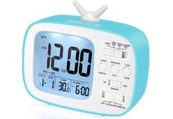 Classy Tv Shape Digital Alarm Clock Temperature & Calendar - Blue