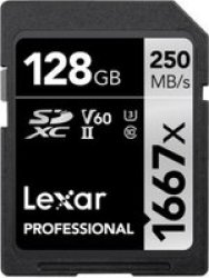 Lexar 128GB Professional Silver Series 1667X Uhs-ii Sdxc Memory Card