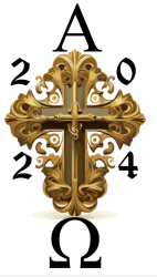 Ornate Golden Toulouse Cross Paschal Easter Candle - 100MM X 400MM New Design