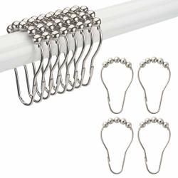 Amazer Shower Curtain Hooks, Decorative Rust Proof Stainless Steel Shower  Curtain Hooks for Bathroom Shower Rods Set of 12, Polished Nickel