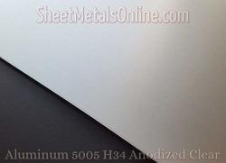 Aluminum Sheet Metal 5005 Clear Anodized 0.063 16 Gauge 2 X 2