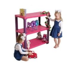 Pink & Purple Kids 3 Tier Plastic Shelving