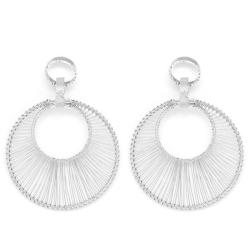 Silver Round Hanging Earrings