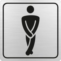 Parrot Products Gents Toilet Symbolic Sign Black Printed On Brushed Aluminium Acp 150 X 150MM