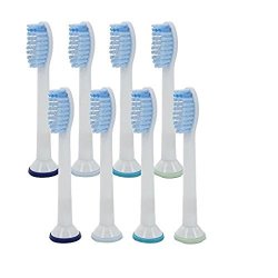 Great Value Tech 8 Pack Sensitive Standard For Philips Sonicare Sonic Toothbrush Heads HX6054 07 4-PACK Standard Size Click-on For Sensitive Teeth And Gums