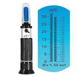 Brix Refractometer For Homebrew Itavah Dual Scale Automatic Temperature Compensation 0-32% Specific Gravity Refractometer With Atc