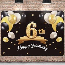 PartyWoo Happy Birthday Banner, Happy Birthday Sign Banner, Black and