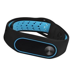 Yjydada Silicone Fashion Ventilate Sport Strap Wristband Replacemen For Xiaomi Mi Band 2 Blue