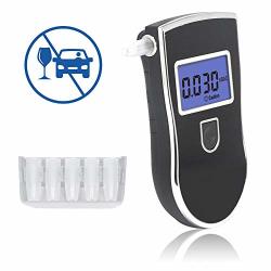 Jcoze Professional Alcohol Detector Portable Breathalyzer Tester Result Fast Respond With LED Screen 5 Pcs Mouthpieces