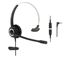 Dailyheadset Monaural Corded Office Telephone Headset Headphones For Cordless Phones Dect Ip Landline Cisco Spa Polycom Grandstream At&t 2.5MM Jack