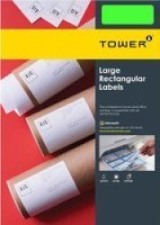 A4 Inkjet Laser Colour Labels - Fluorescent Lime 210 X 297MM 100 Sheets - 1-UP