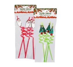 Christmas Table Decor Straws - 8 Pack