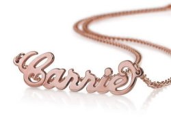 18K Rose Gold Plate Name Necklace - Custom Made Any Name 14 Inches