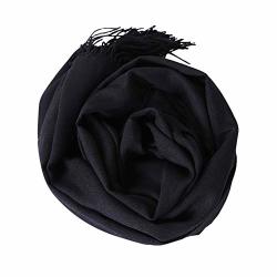 Fheaven Tm Clearance Fashion Women Autumn Solid Tassel Soft Shawl Wrap Wraps Scarf Scarves Black