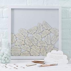 Ginger Ray Cloud Drop Top Frame Baby Themed Guest Book - Hello World