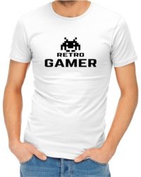 Retro Gamer Mens White T-Shirt Large