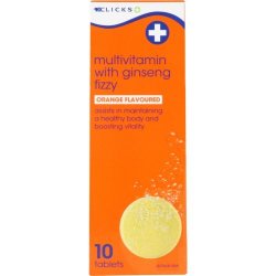 Clicks Multivitamin With Ginseng Fizzy 10 Tablets