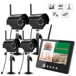 Ennio SY903E14 9INCH Lcd Monitor Dvr Wireless Kit Home Cctv Security System With Fou