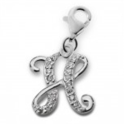 A1-C13656 - 925 Sterling Silver A-z Initial Letter Charm Dangle - L