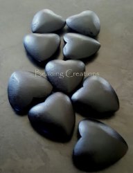 Designer - Hand Painted - Natural Wooden Heart Beads - Large Black - 42X40MM