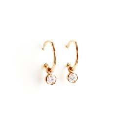 The Aether Drop Earrings - Bezel Set In Rose Gold - 1.5CM