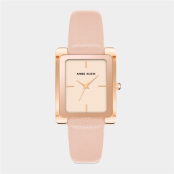 Anne Klein Women&apos S Rose Gold Plated & Blush Leather Watch