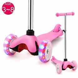 Samtoys Scooter For Kids - 3 Wheels Adjustable Kick Scooter With LED Light Up Jelly Wheels For Girls Boys 3 To 8 Years OLD 5