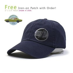 Vintage Year Washed Cotton Twill Low Profile Adjustable Dad Hat Baseball Cap With Free Patch Navy 70P