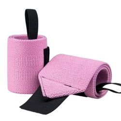 Pink Wrist Wraps straps For Weightlifting - Heavy Duty - Set Of 2