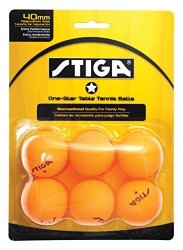 Stiga 1-STAR Table Tennis Balls 6 Pack Orange