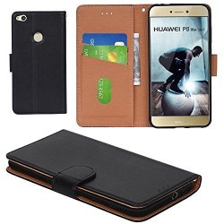 Huawei P8 Lite 2017 Case Aicoco Flip Cover Leather Phone Wallet Case For Huawei P8 Lite 2017 - Black
