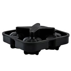 Portable Pumpkin Shaped Silicone Ice Cube Tray - Black