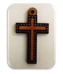 4.5CM Engraved Edge Wooden Cross