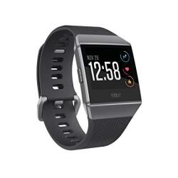 Fitbit Ionic Smartwatch Charcoal smoke Gray One Size S & L Bands Included Renewed